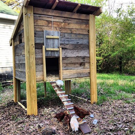 Pallet Chicken Coop. By. K. 44. 164624. Since the pallet duck house build was a success, we decided to move our egg slaves into the yard this winter and build them a simple coop. The one thing missing in my opinion in a lot of pallet builds is insulating and outside finishes. So here is our version of a pallet chicken coop. 